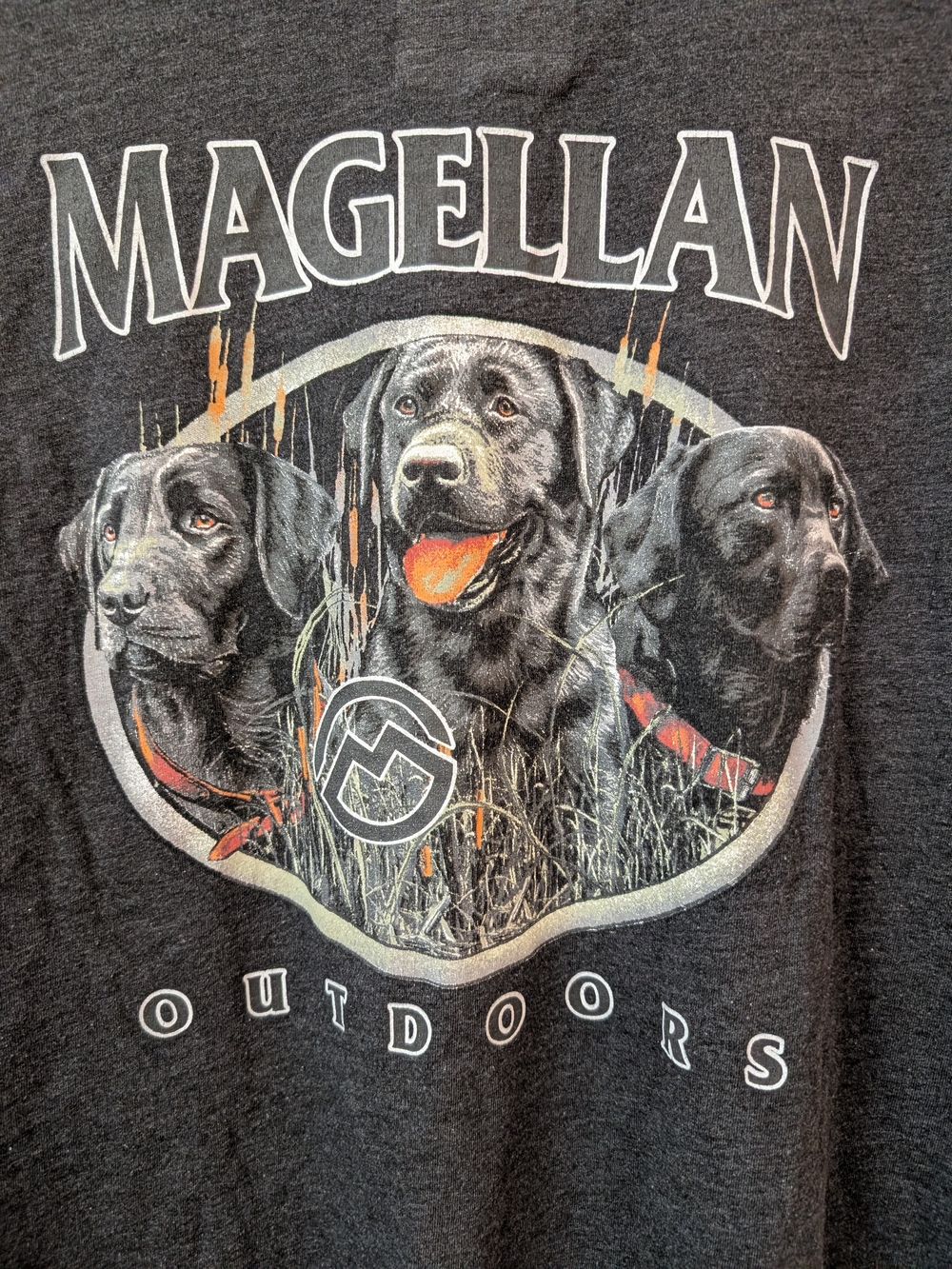 Magellan Outdoors Black Graphic Tee with Labrador Trio